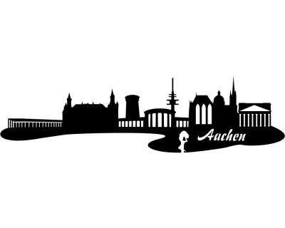 Aachen Skyline Autoaufkleber