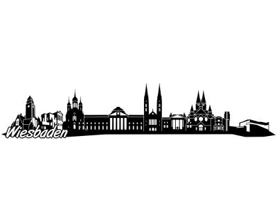 Wiesbaden Skyline Autoaufkleber