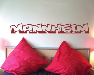 Mannheim Skyline Schriftzug Wandtattoo Wandtattoo