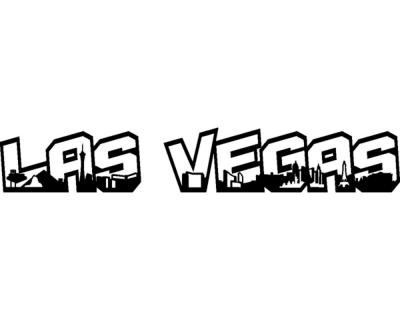 Las Vegas Skyline Schriftzug Wandtattoo