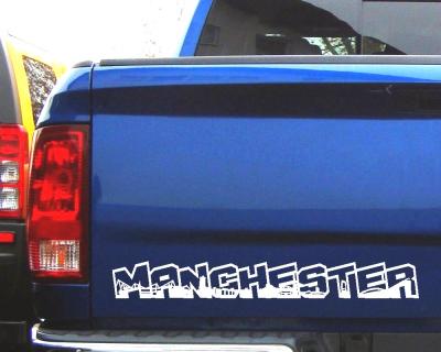 Manchester Schriftzug Skyline Autoaufkleber Aufkleber