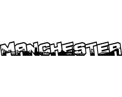 Manchester Schriftzug Wandaufkleber