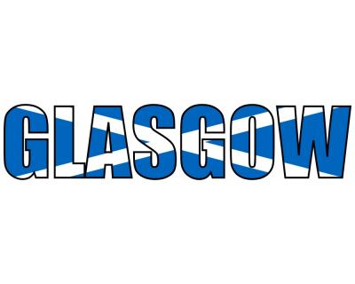 Glasgow Schriftzug Aufkleber