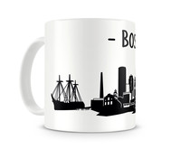 Boston Skyline Kaffeetasse Kaffeepott Tasse Modellnummer  wei/schwarz