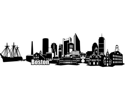 Boston Skyline Wandaufkleber Wandtattoo