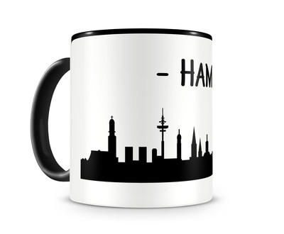 Kaffeetasse Opera Hamburg Skyline rot weiss