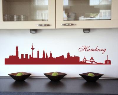 Hamburg Skyline Wandtattoo - Ansicht 2