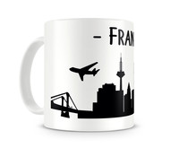 Frankfurt Skyline Kaffeetasse Kaffeepott Tasse Modellnummer  wei/schwarz