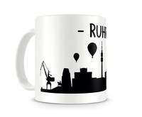 Ruhrpott Skyline Kaffeetasse Kaffeepott Tasse Modellnummer  wei/schwarz