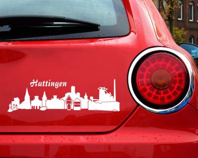 Hattingen Skyline Autoaufkleber - Ansicht 3