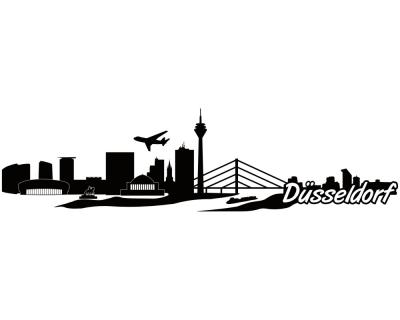 Düsseldorf Skyline Autoaufkleber