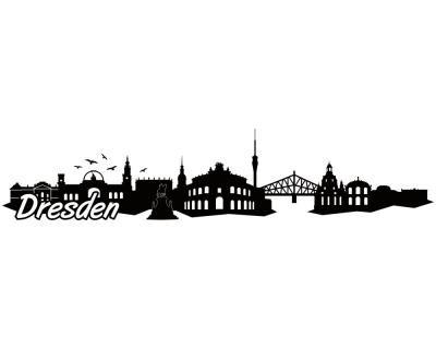 Dresden Skyline Autoaufkleber - Ansicht 1
