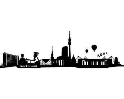 Dortmund + Stadion Skyline Wandtattoo