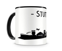 Stuttgart Skyline Kaffeetasse Kaffeepott Tasse Modellnummer  schwarz/schwarz