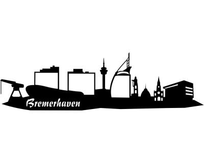 Bremerhaven Skyline Aufkleber - Ansicht 1