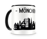Mnchengladbach Skyline Kaffeetasse Kaffeepott Tasse Modellnummer  schwarz/schwarz