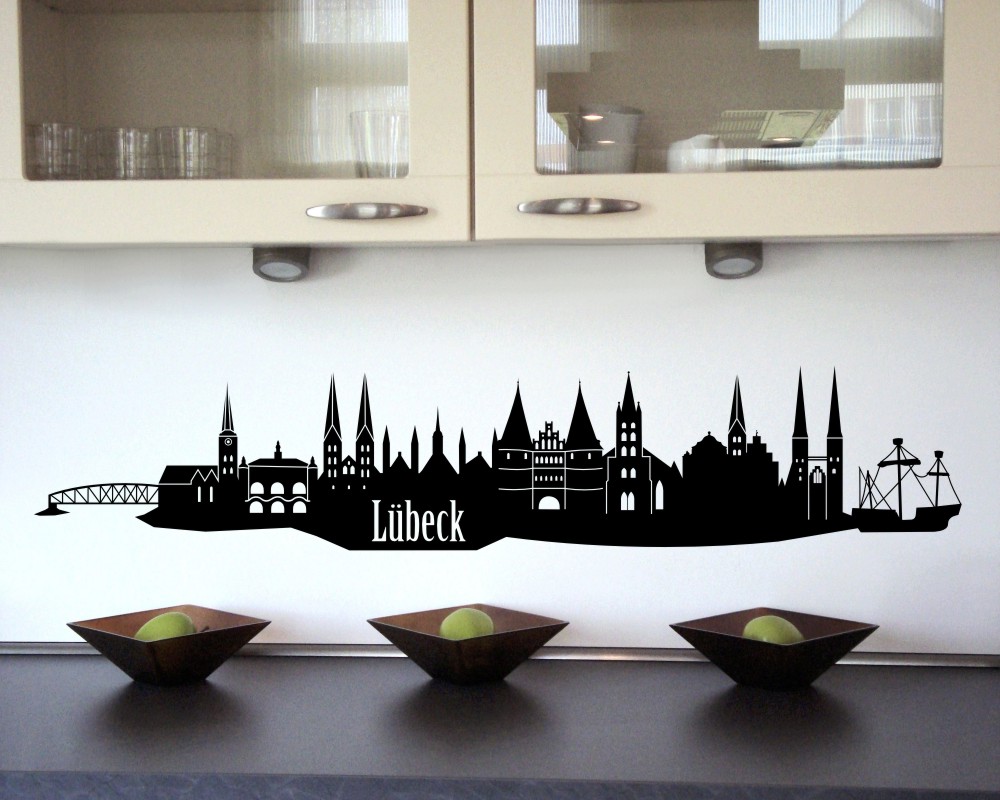 Skyline4u Wandtattoo Hamm Skyline – 120 X 14,7 Cm, Weiß, Selbstklebende Wanddekoration Mit Stadtmotiv
