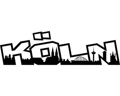 Kln Skyline Schriftzug Wandtattoo