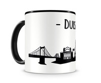 Duisburg Skyline Kaffeetasse Kaffeepott Tasse Modellnummer  schwarz/schwarz