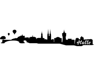 Halle Skyline Aufkleber - Ansicht 1