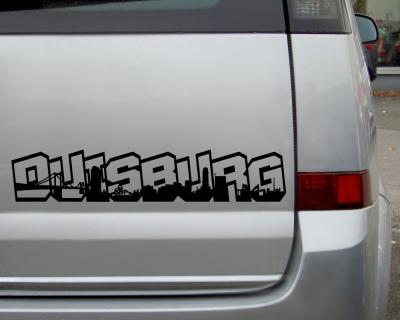 Duisburg Schriftzug Skyline Autoaufkleber