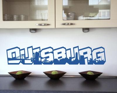 Duisburg Skyline Schriftzug Wandaufkleber