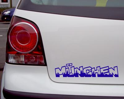München Schriftzug Autoaufkleber