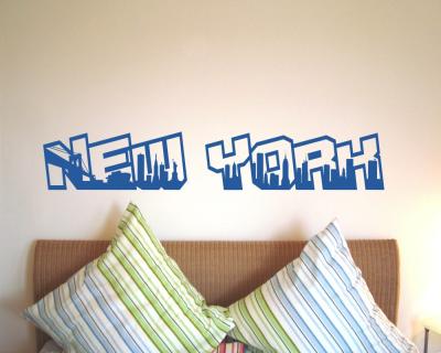 New York Schriftzug Wandaufkleber