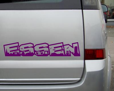 Essen Schriftzug Skyline Autoaufkleber