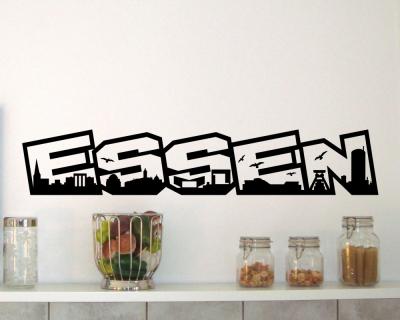 Essen Skyline Schriftzug Wandtattoo Wandtattoo