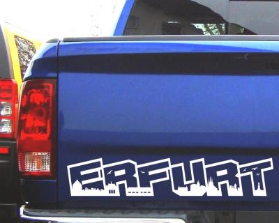 Erfurt Schriftzug Skyline Autoaufkleber