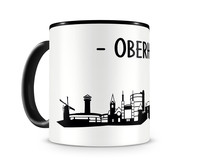 Oberhausen Skyline Kaffeetasse Kaffeepott Tasse Modellnummer  schwarz/schwarz