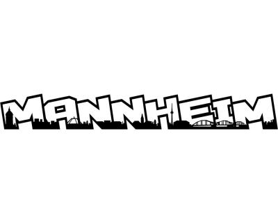 Mannheim Skyline Schriftzug Wandtattoo