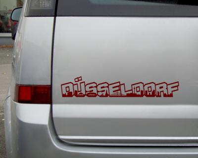 Dsseldorf Schriftzug Skyline Autoaufkleber