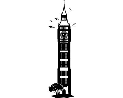 Big Ben Wandtattoo London - Ansicht 1