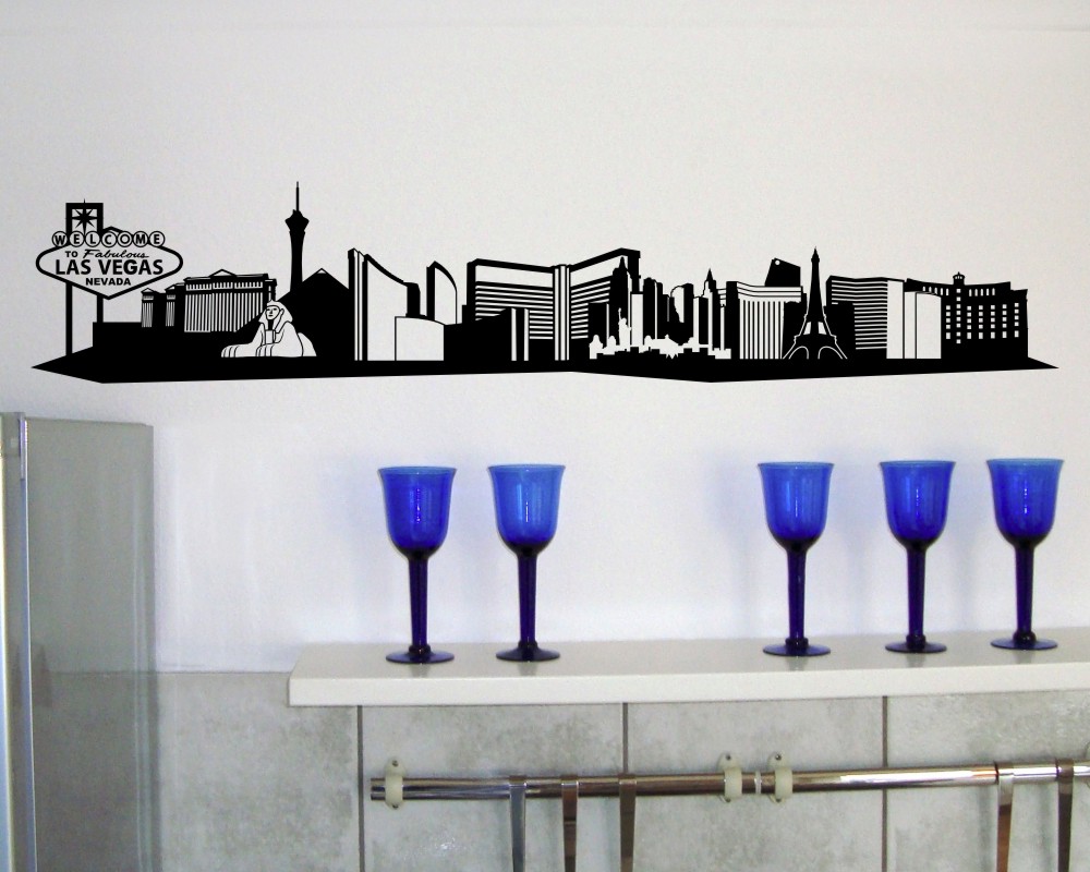 Skyline4u Wandtattoo USA Städtenamen – 120 X 35 Cm Schwarz, Selbstklebend & Individuell Gestaltbar