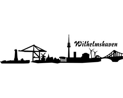 Wilhelmshaven Skyline Autoaufkleber