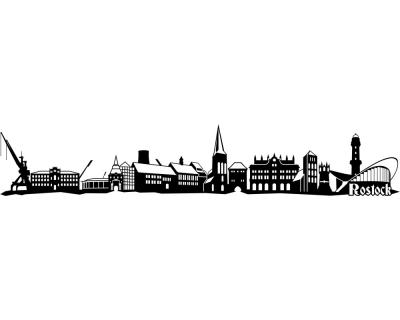 Rostock Skyline Wandaufkleber - Ansicht 1