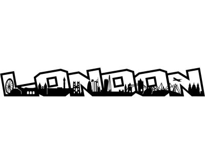 London Schriftzug Autoaufkleber - Ansicht 1