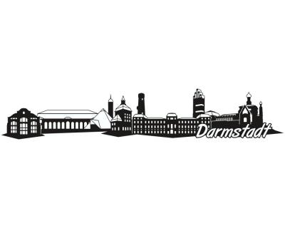 Darmstadt Skyline Autoaufkleber - Ansicht 1