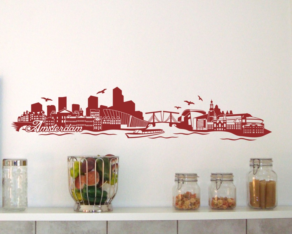 Skyline4u Wandtattoo USA Städtenamen — 120 X 35 Cm, Schwarz, Selbstklebend, Für Wohnzimmer, Büro & Mehr