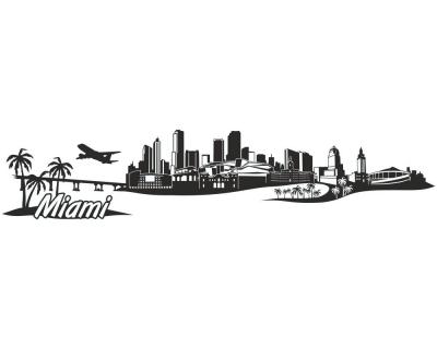 Miami Skyline Autoaufkleber