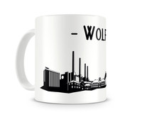 Wolfsburg Skyline Kaffeetasse Kaffeepott Tasse Modellnummer  wei/schwarz