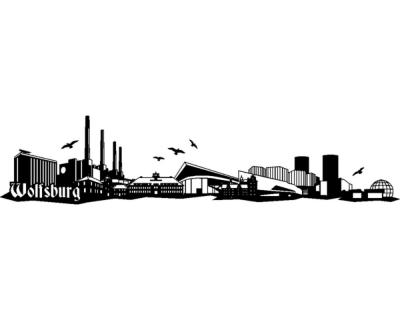 Wolfsburg Skyline Wandtattoo