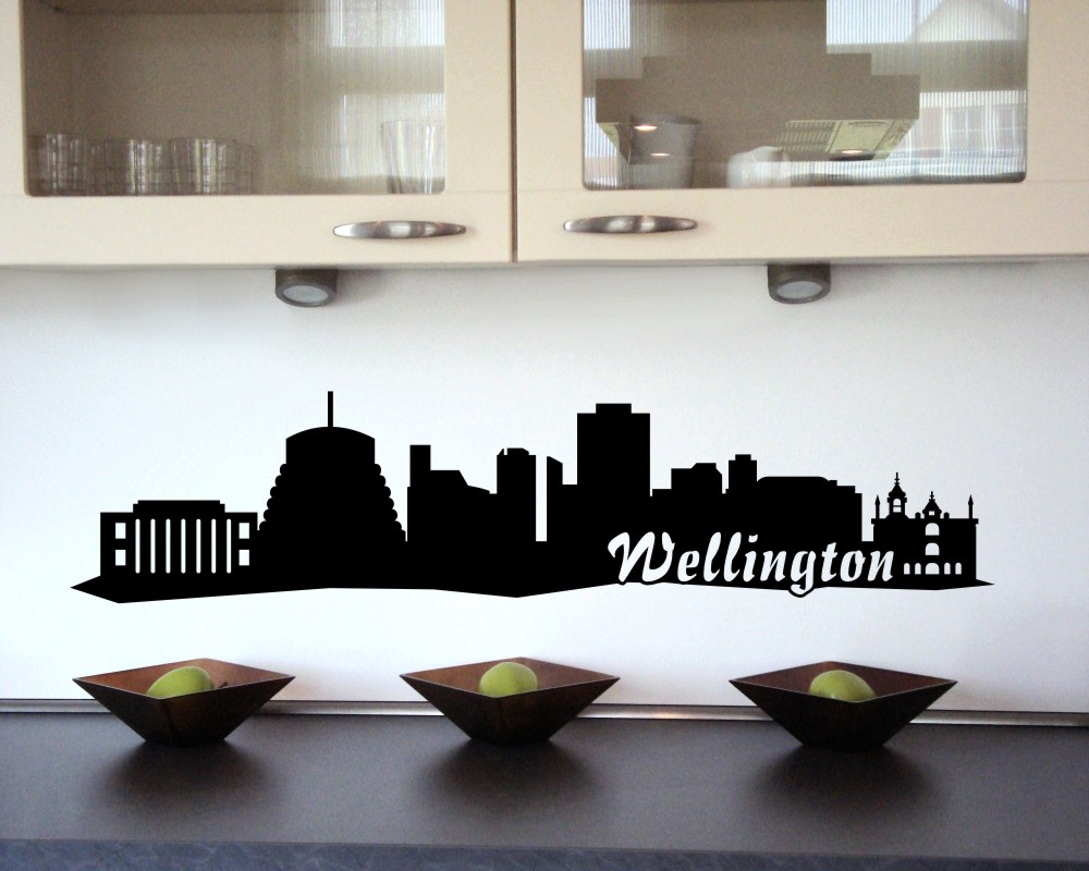 Skyline4u Wandtattoo USA Städtenamen – 120 X 35 Cm Schwarz, Selbstklebend & Individuell Gestaltbar