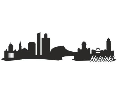 Helsinki Skyline Autoaufkleber