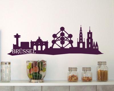 Brssel Skyline Wandaufkleber Wandtattoo