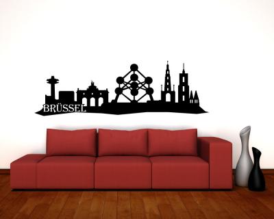 Brssel Skyline Wandaufkleber Wandtattoo