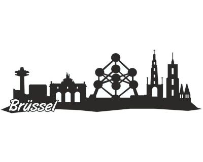 Brssel Skyline Autoaufkleber