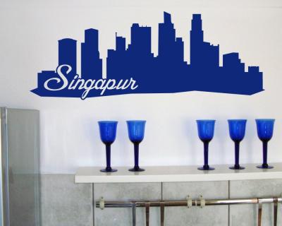 Singapur Skyline Wandtattoo